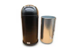 WESCO Kickmaster Maxi Abfallsammler 40 Liter Stahlblech mattschwarz Dämpfer