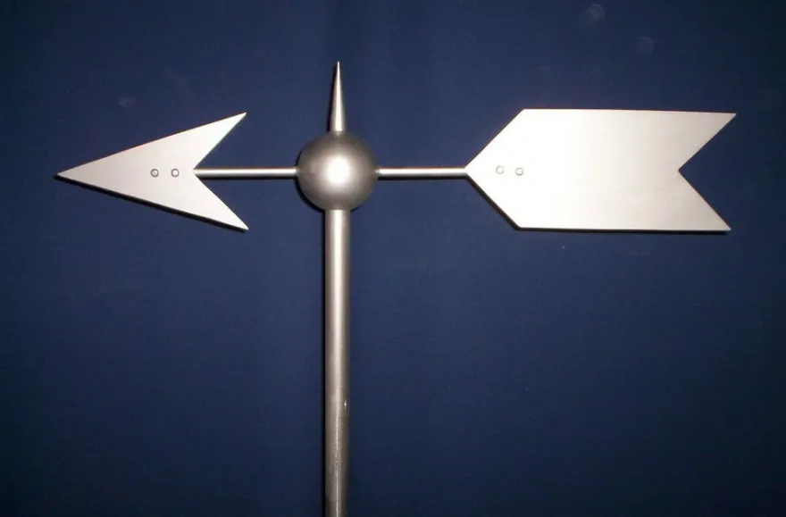 Wetterfahne, Windweiser, Edelstahl, Wetterfahnen Knirsch, Wetterhahn, Geschenk,