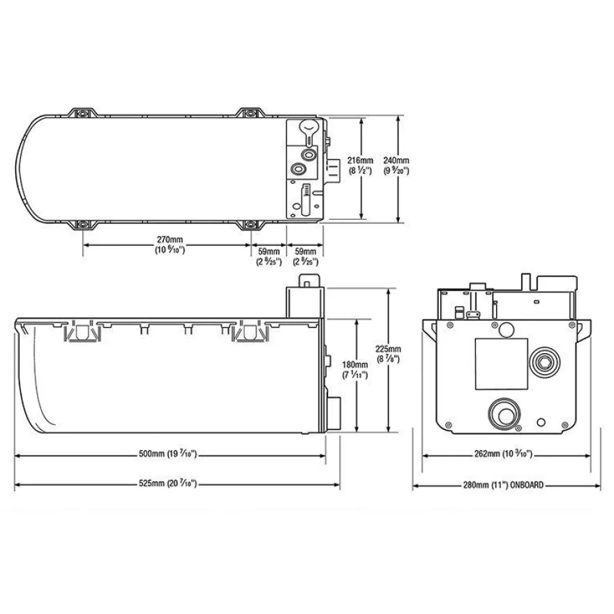 Whale Expanse-Warmwasserboiler, Gas/Elektrisch, an Bord