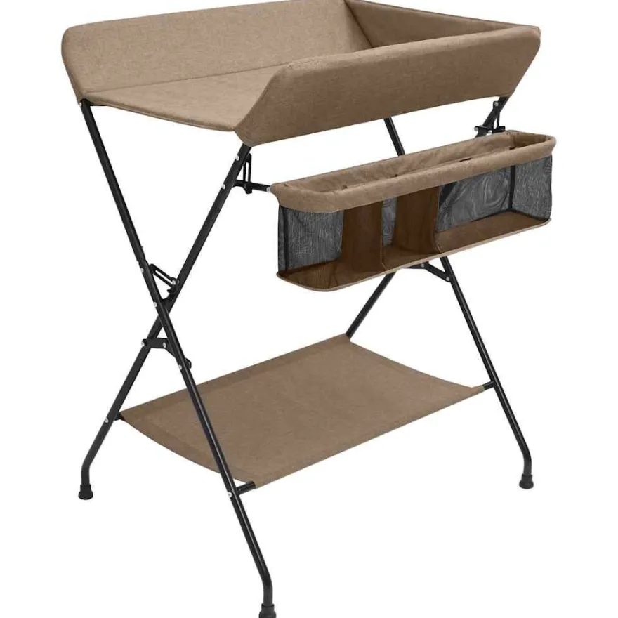 Wickeltisch Eisen Taupe vidaXL 120x50 cm
