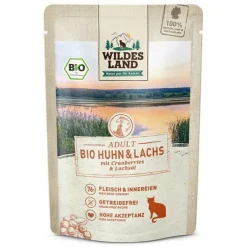 Wildes Land BIO Adult Huhn & Lachs mit Cranberry 12 x 85 g