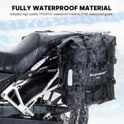 WILD HEART Motorrad Seitentasche 20L/25L Edelstahl wasserdicht, verschleißfest