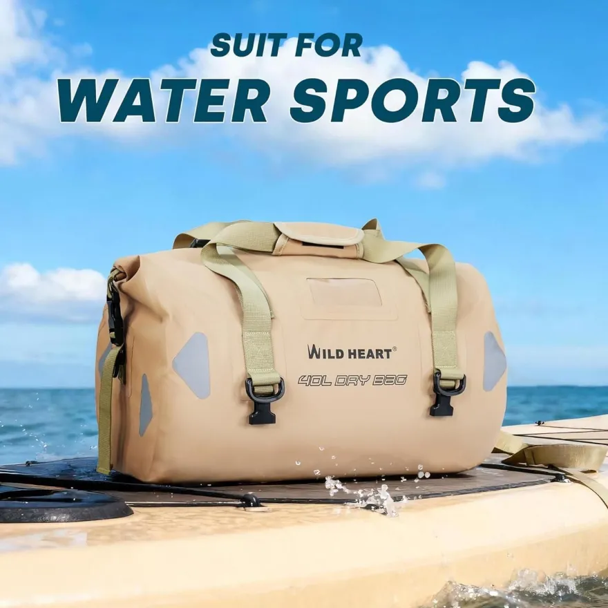 WILD HEART wasserdichte Reisetasche 100L Khaki - Ideal für Outdoor-Abenteuer