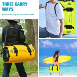 WILD HEART wasserdichte Reisetasche, 66L, verschweißte Nähte, Schultergurte
