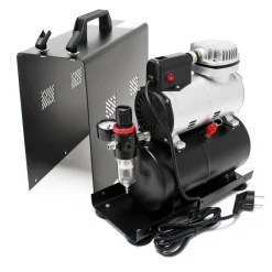 Wiltec Airbrush Einzylinderkompressor AF186A Lufttank 4bar Abschaltautomatik