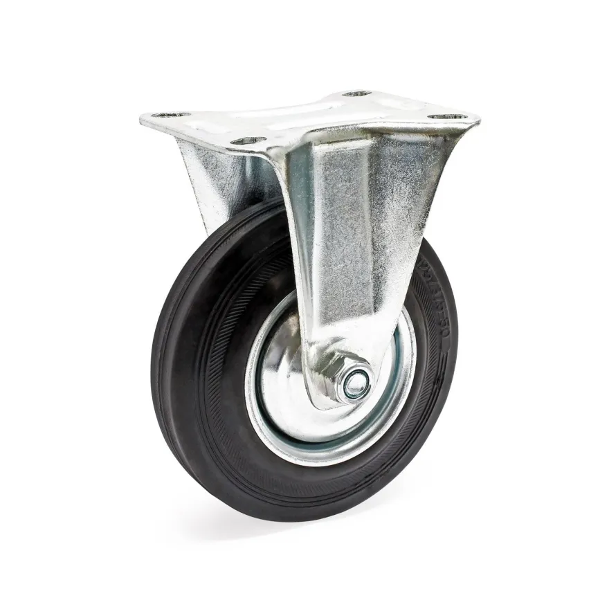 Wiltec Bockrolle 125mm Vollgummirad 100kg Transportrolle Möbelrolle Industrie