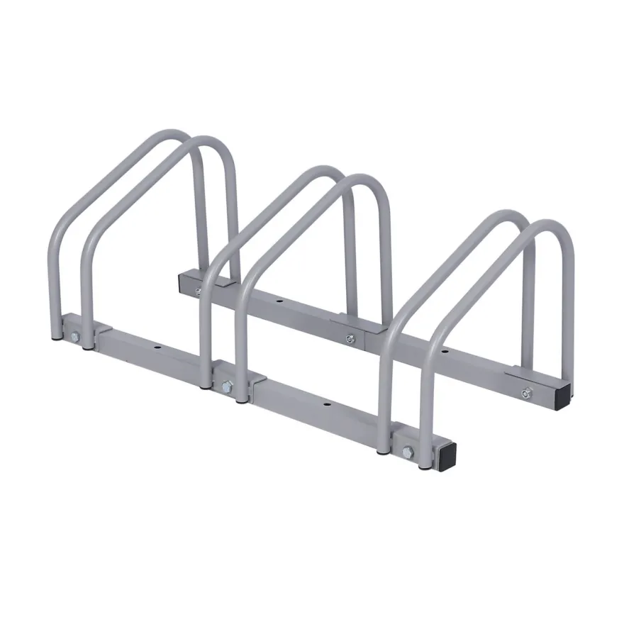 Wiltec Fahrradständer 3 Räder 70,5x33x27cm pulverbeschichtet grau Fahrrad