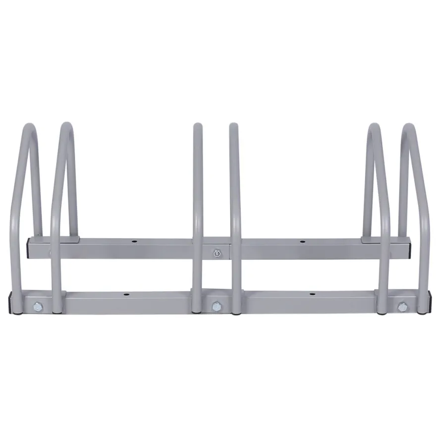 Wiltec Fahrradständer 3 Räder 70,5x33x27cm pulverbeschichtet grau Fahrrad