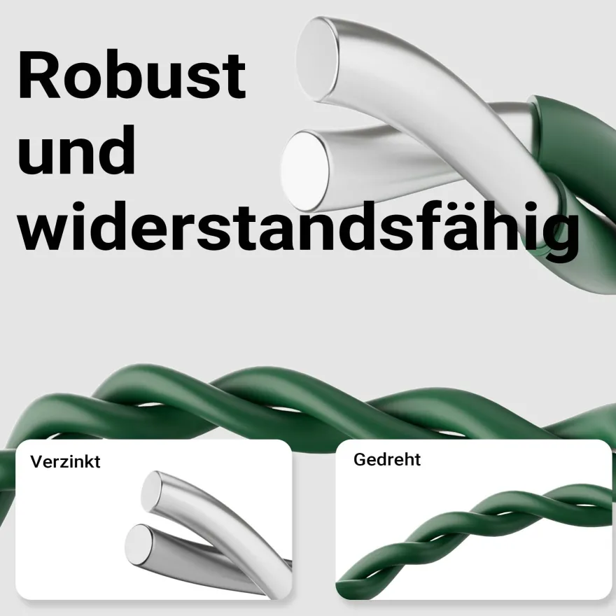 Wiltec Gartenzaun 0,65x10m Maschendrahtzaun grün Stahl PVC-beschichtet Drahtzaun