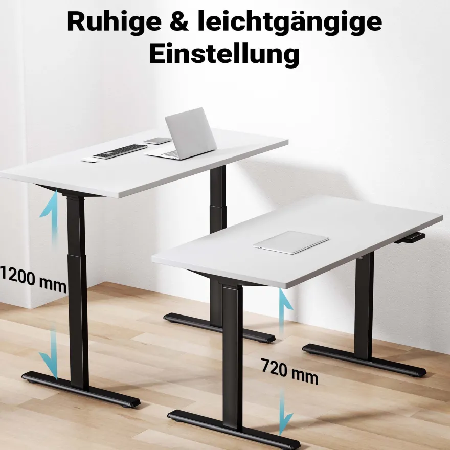 Wiltec Höhenverstellbarer Schreibtisch Zweimotorig Gestell Schreibtischrahmen