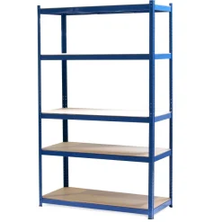 Wiltec Schwerlastregal 120x50x204cm 200kg Steckregal blau Werkstattregal Keller