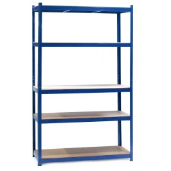 Wiltec Schwerlastregal 120x50x204cm 200kg Steckregal blau Werkstattregal Keller