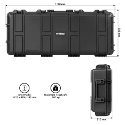 Wiltec Waffenkoffer 119x53x21cm Bogenkoffer Schutzkoffer Gewehrkoffer Langwaffen