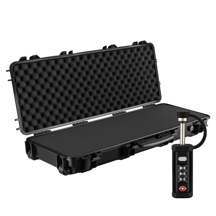 Wiltec Waffenkoffer 109,8x41,5x15,5cm Langwaffenkoffer Gewehrkoffer TSA Schloss