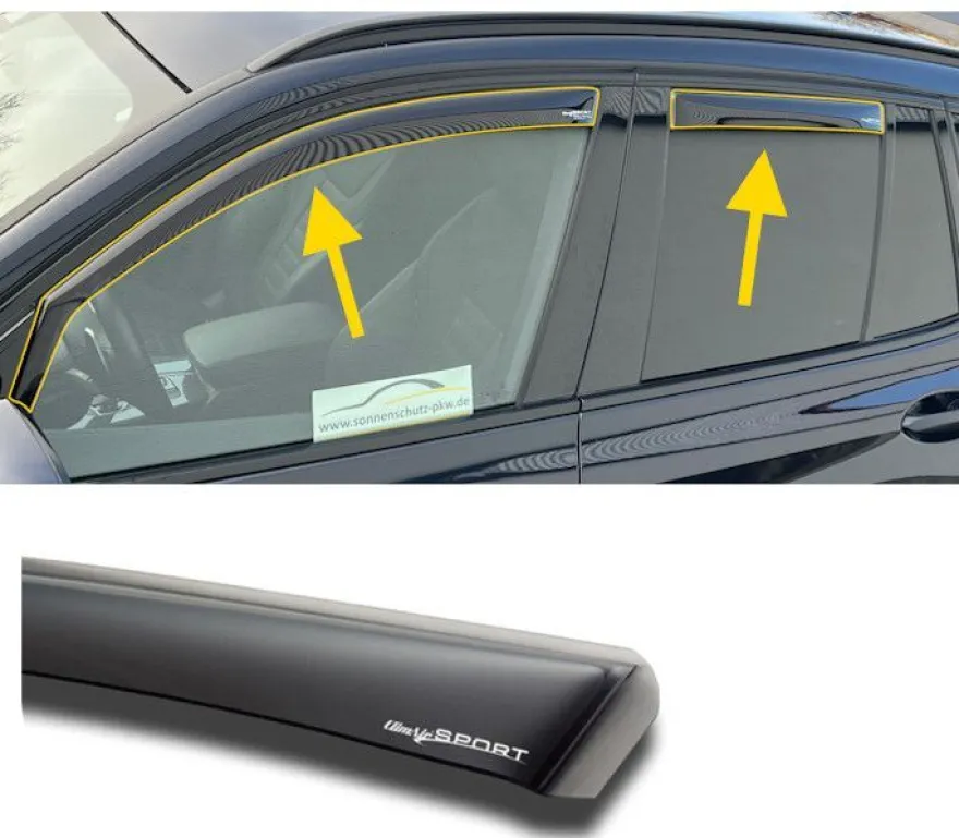 Windabweiser Nissan Qashqai (J12) 04/2021- vorne + hinten inkl. ABE (schwarz)