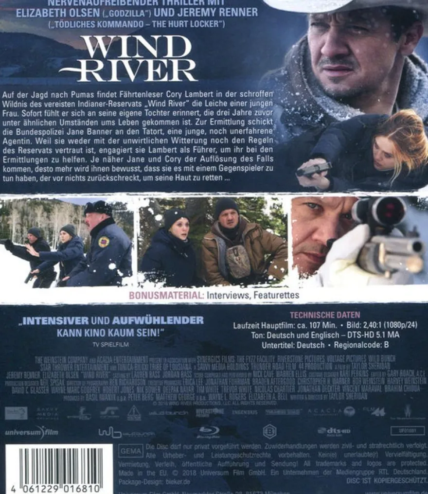 Wind River (BR) Min: 107/DD5.1/WS - Leonine UF01681 - (Blu-ray