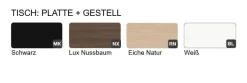 Winkelschreibtisch SILE mit Wangengestell 180/200 x 180 x 74 cm