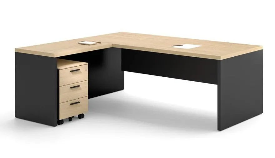 Winkelschreibtisch SILE mit Wangengestell 180/200 x 180 x 74 cm