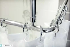 Winkelstange 150x150 cm Überlänge barrierefrei Chrom 2x Deckenhalterungen Badewanne