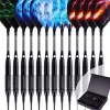 WIN. MAX Dartpfeile Set 12 Stück Soft Darts 18g Profi Schwar mit Etui