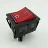 Wippenschalter rot 30A 250V mit Wasserdichte Abdeckung, 4pin beleuchtet