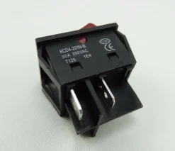 Wippenschalter rot 30A 250V mit Wasserdichte Abdeckung, 4pin beleuchtet