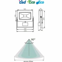 20W LED Aussen Innen Strahler Bewegungsmelder neutralweiss LED Fluter Flutlicht