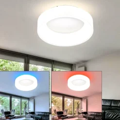 WOFI Cameron 147 RGB LED Decken Lampe Leuchte FB Ø45 cm 26W 2100L 5500K Weiß