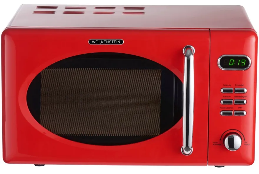 Wolkenstein MW 720 FR Retro Mikrowelle Rot – 20 Liter, 700 Watt