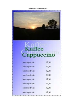 Word Vorlagen - Gastronomie - Speisekarten - Getrï¿½nkekarten - Tischkartenï¿½
