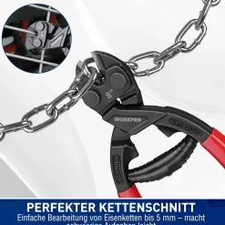 Workpro Bolzenschneider Mini Cr-V Stahl 210mm mit gehärteten Backen und Feder