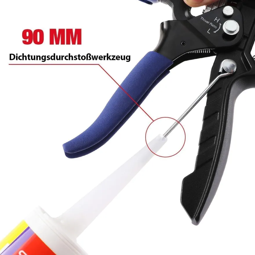 Workpro Kartuschenpresse 18:1 9:1 Übersetzung Silikonspritze 360° Drehrahmen