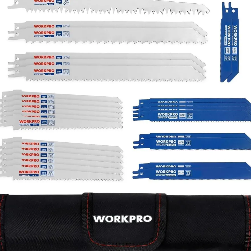 Workpro 32-tlg. Sägeblatt Set Holz Metall Kunststoff Säbelsäge Handtasche