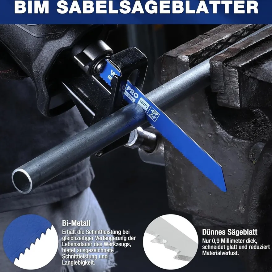 Workpro 32-tlg. Sägeblatt Set Holz Metall Kunststoff Säbelsäge Handtasche