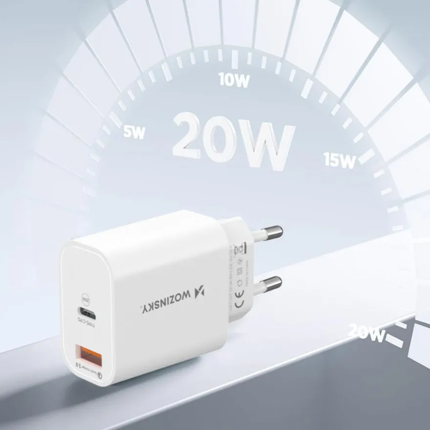 Wozinsky WLS-20W Ladegerät 20 W USB-C PD USB-A QC 3.0 inkl. 1 m Kabel
