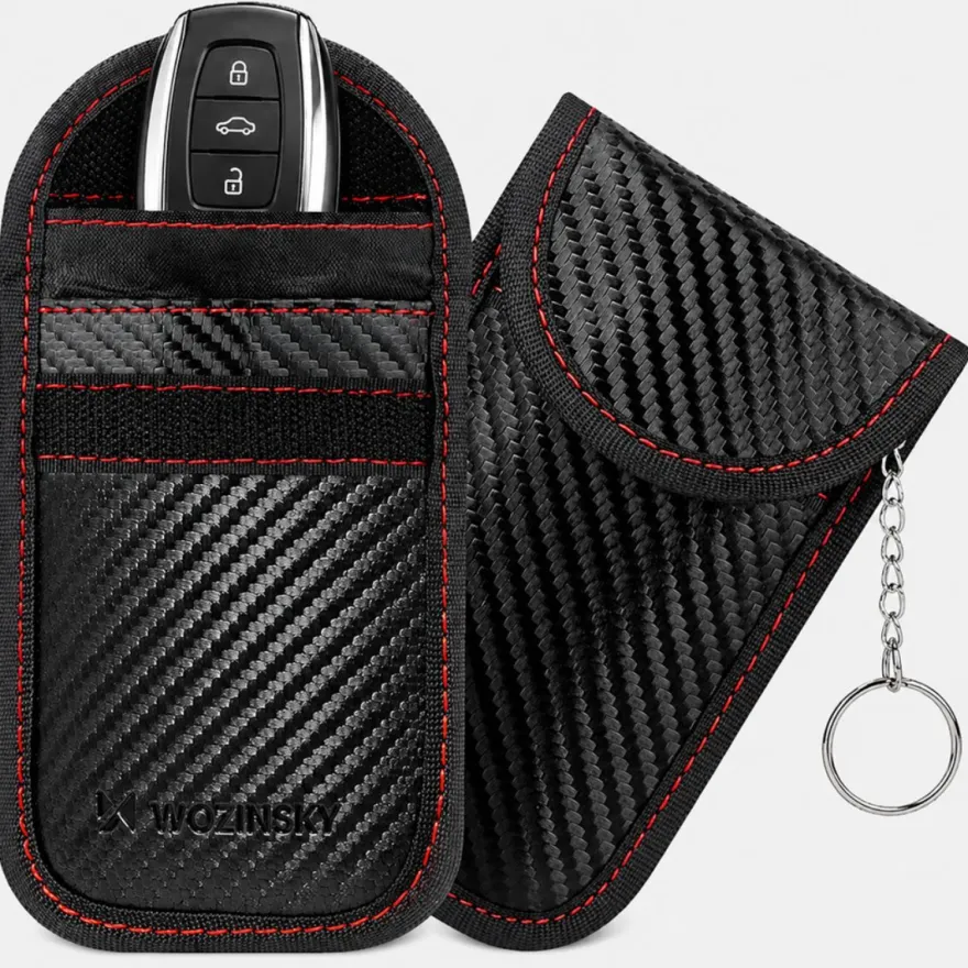 Wozinsky WPB-R14 RFID Blockierhülle Autoschlüssel 14 x 9 cm Schwarz