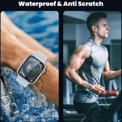 WSKEN Apple Watch Series 9/8/7 41mm Displayschutzfolie [Titanium Alloy Frame] 2