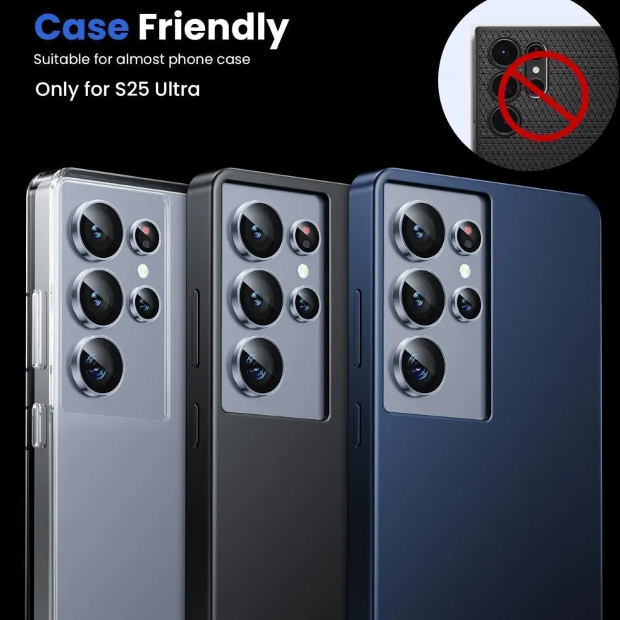 WSKEN Kameraschutz für Samsung Galaxy S25 Ultra, 9H Härte, Kratzfest, Blau
