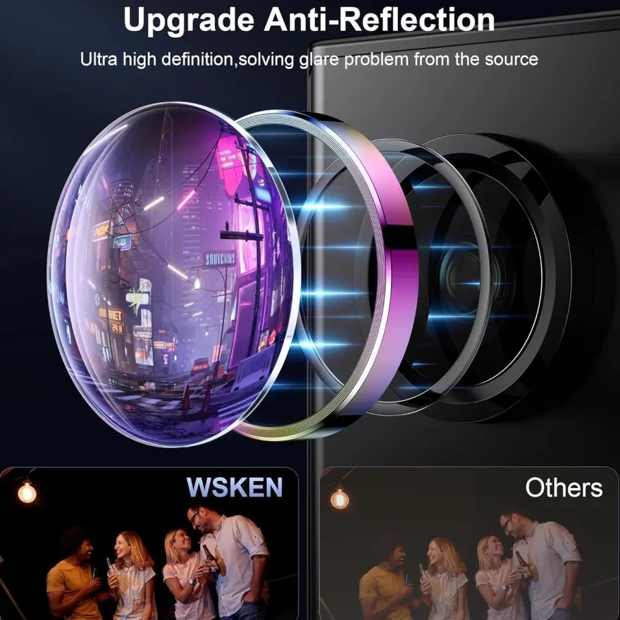 WSKEN Kameraschutz für Samsung Galaxy S24 Ultra 5G - 9H Härte, Kratzfest, HD
