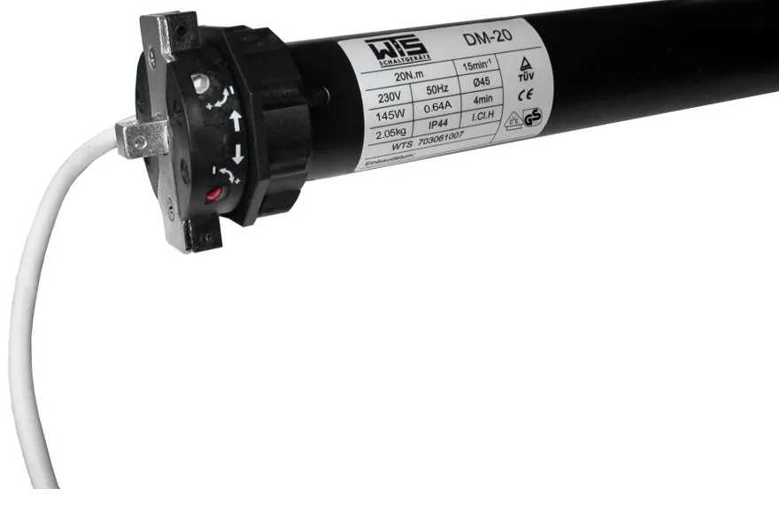 WTS - Rohrmotor Serie DM-40 mit mechanischer Endabschaltung 40Nm 15U/ min