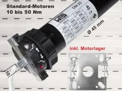 WTS - Rohrmotor Serie DM-40 mit mechanischer Endabschaltung 40Nm 15U/ min