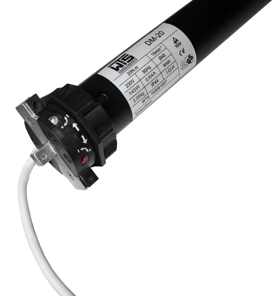 WTS - Rohrmotor Serie DM-40 mit mechanischer Endabschaltung 40Nm 15U/ min