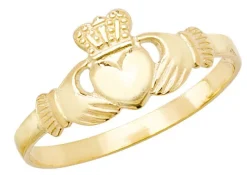 Wunderschöner 9 ct/Karat Gelb Gold Jungen - Claddagh Ring