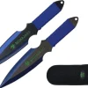Wurfmesser 2er Set blau mit Nylon Scheide