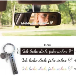 8x Auto Spiegel Aufkleber & Schlüsselanhänger - Wasserdichtes Vinyl für