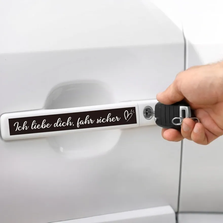 8x Auto Spiegel Aufkleber & Schlüsselanhänger - Wasserdichtes Vinyl für