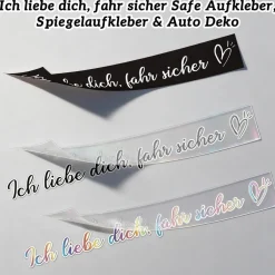 8x Auto Spiegel Aufkleber & Schlüsselanhänger - Wasserdichtes Vinyl für