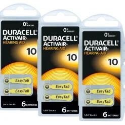 3x Duracell 10 Hörgerätebatterien Batterien Knopfzellen 1,45V Activair 6er Blister