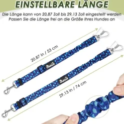 2x Eyein Hundesicherheitsgurt fürs Auto, verstellbar mit Ruckdämpfung, blau
