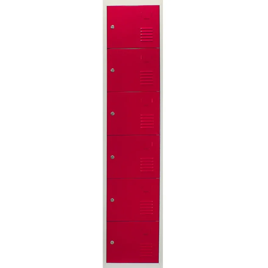 3 x Fächerschrank Umkleideschrank Schließfach Spind Schrank Metallschrank Rot